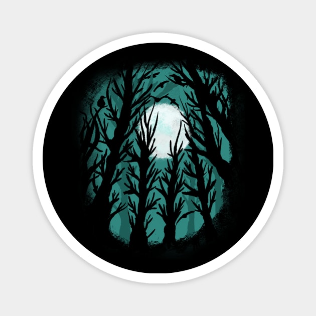 Spooky Haunted Forest Gothic Moon & Birds Magnet by LunaElizabeth